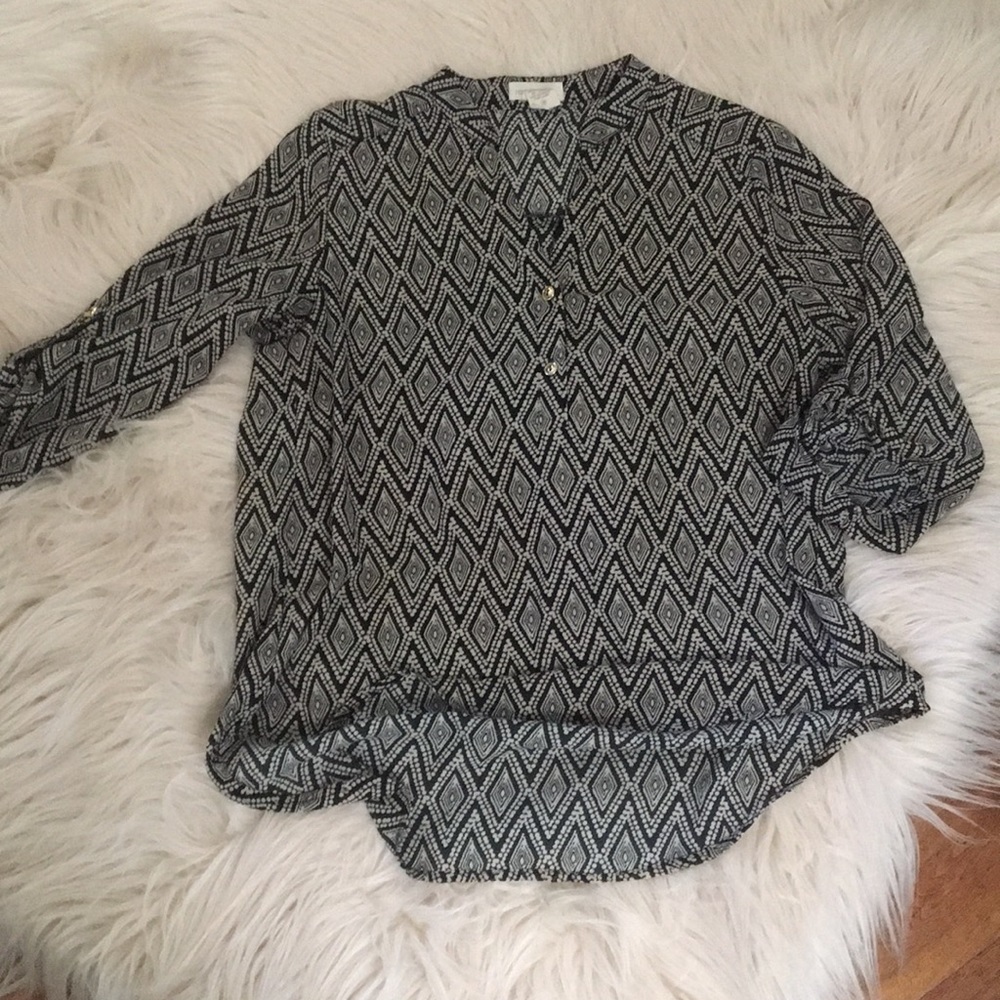 Black and white blouse